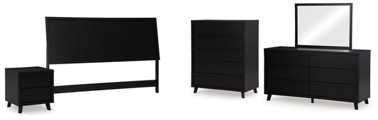 Danziar King Panel Headboard, Dresser, Mirror, Chest and Nightstand
