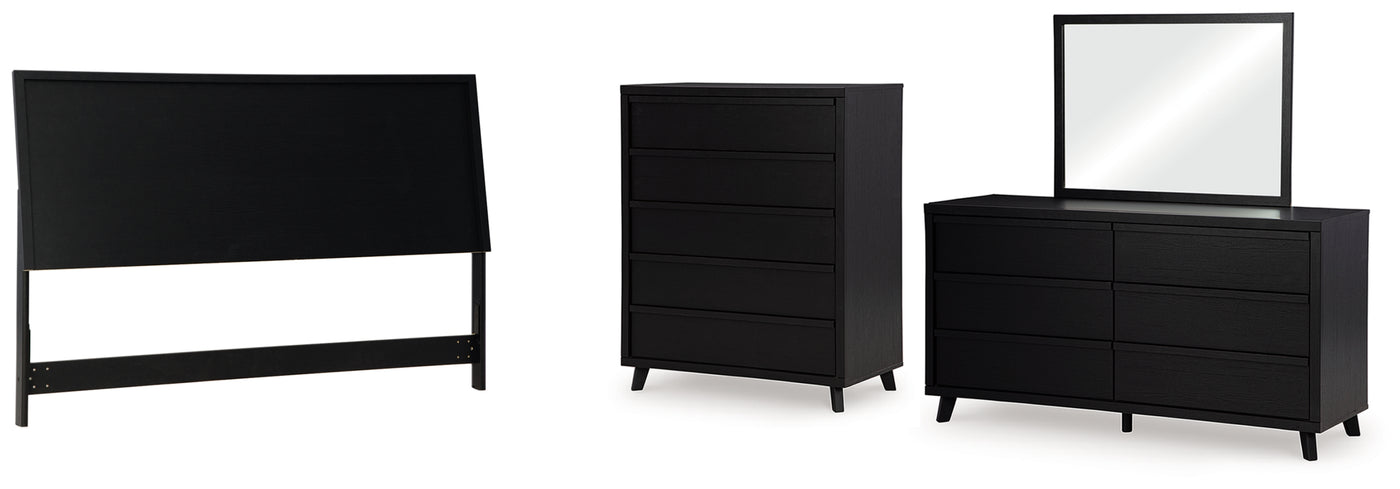 Danziar King Panel Headboard, Dresser, Mirror and Chest