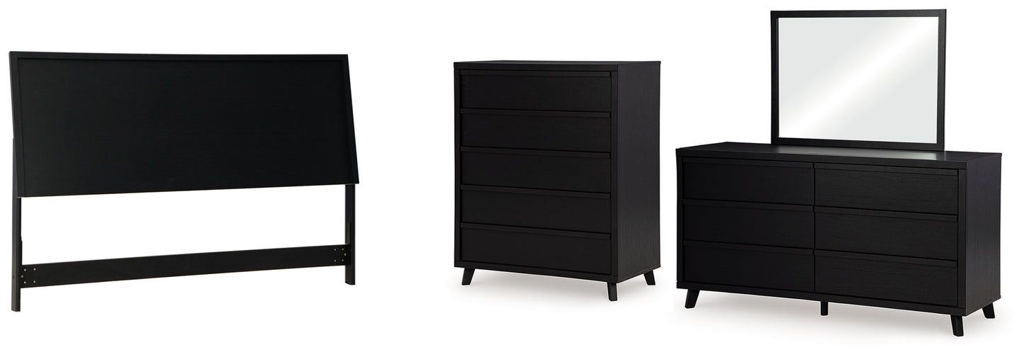 Danziar King Panel Headboard, Dresser, Mirror and Chest