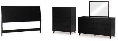 Danziar King Panel Headboard, Dresser, Mirror and Chest