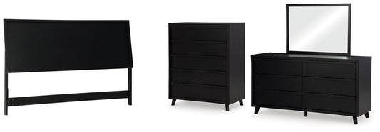 Danziar King Panel Headboard, Dresser, Mirror and Chest