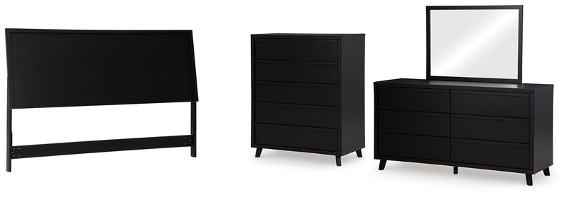 Danziar King Panel Headboard, Dresser, Mirror and Chest