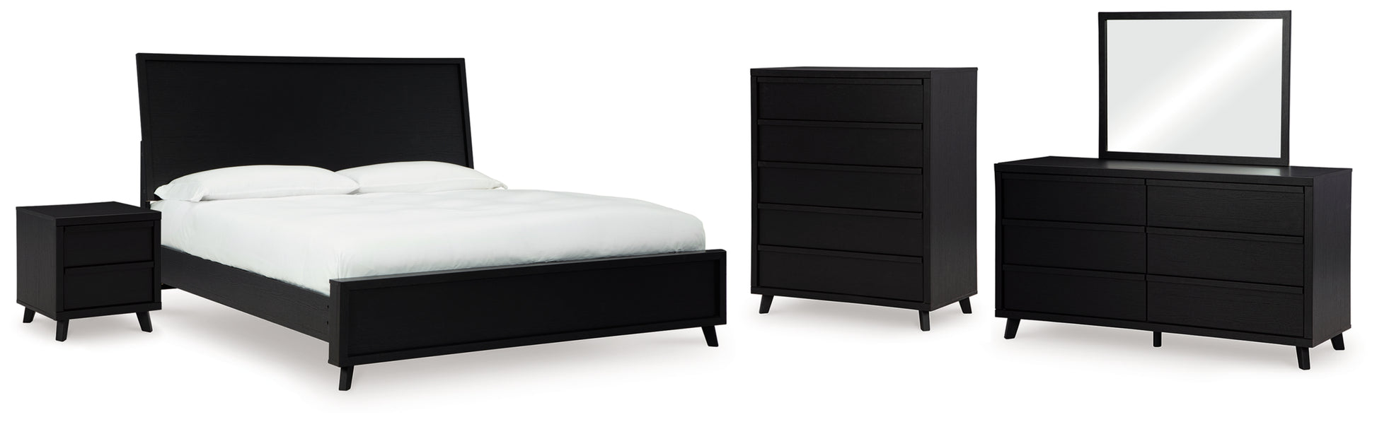 Danziar King Panel Bed, Dresser, Mirror, Chest and Nightstand