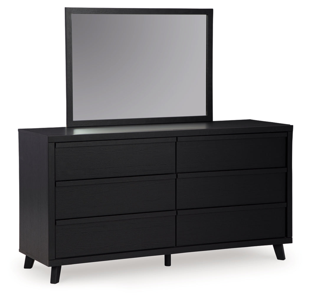 Danziar King Slat Panel Bed, Dresser, Mirror and Nightstand