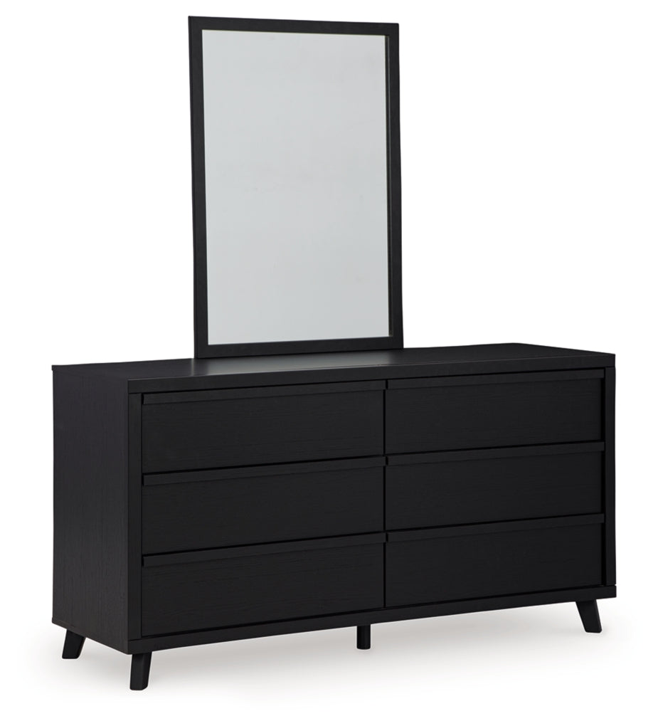 Danziar Queen Slat Panel Bed, Dresser, Mirror and Nightstand