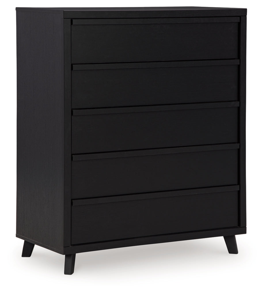 Danziar Queen Slat Panel Bed, Dresser, Mirror and Chest