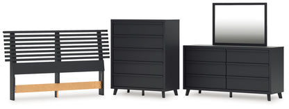 Danziar Queen Slat Headboard, Dresser, Mirror and Chest