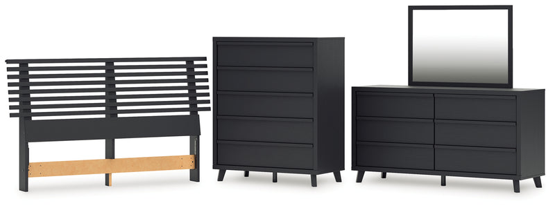 Danziar Queen Slat Headboard, Dresser, Mirror and Chest