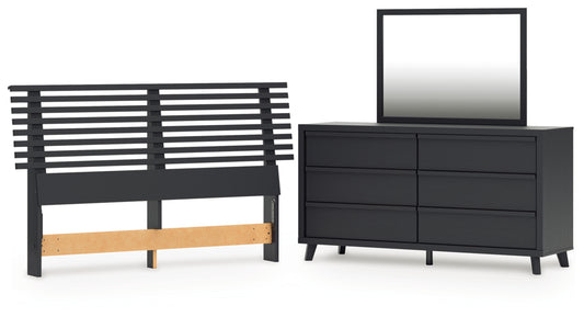 Danziar Queen Slat Headboard, Dresser and Mirror