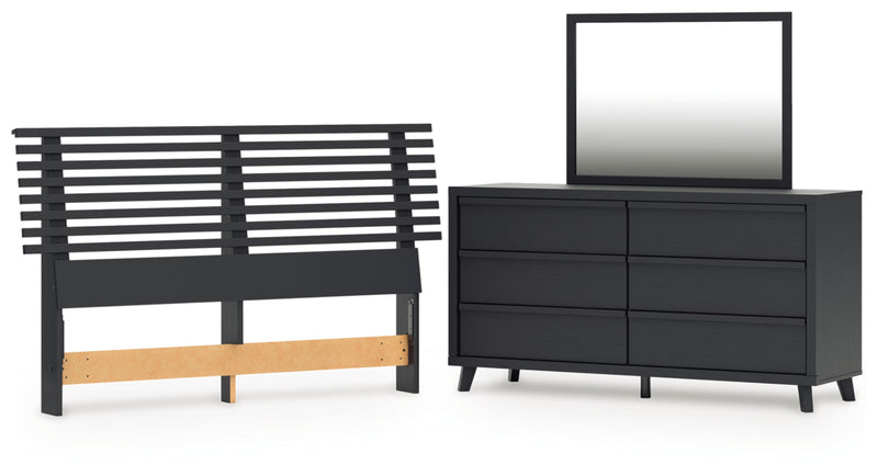 Danziar Queen Slat Headboard, Dresser and Mirror