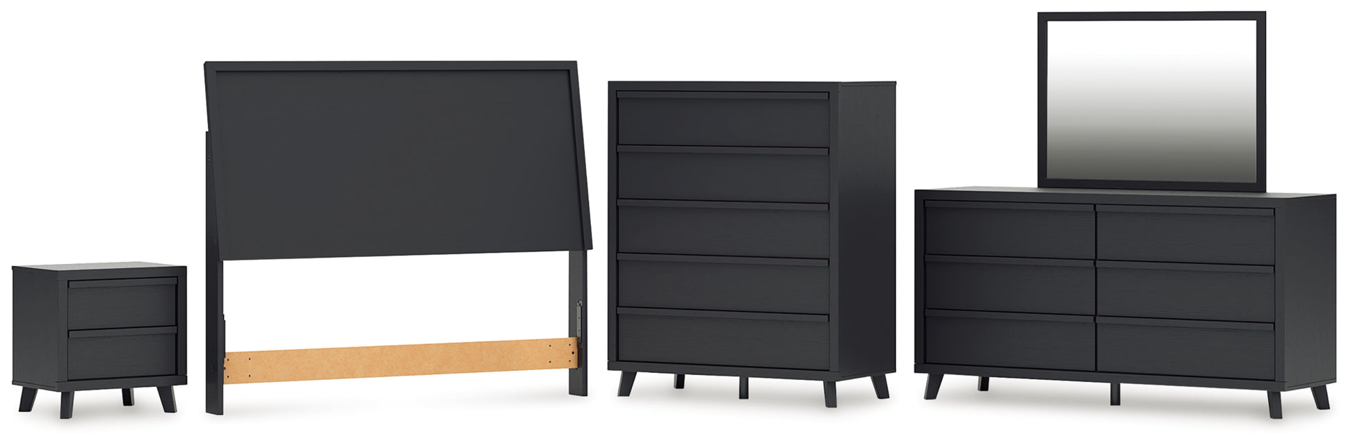 Danziar Queen Panel Headboard, Dresser, Mirror, Chest and Nightstand