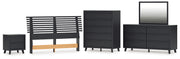 Danziar Queen Slat Headboard, Dresser, Mirror, Chest and Nightstand