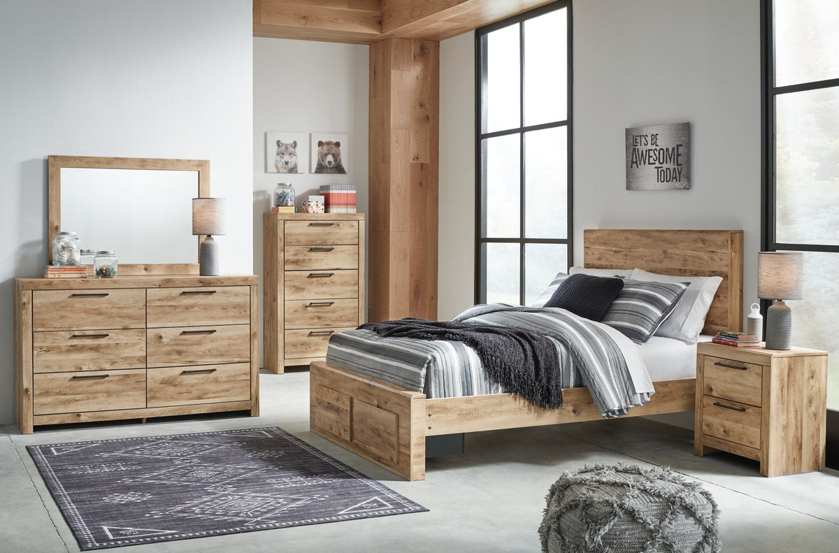 Hyanna Full Panel Storage Bed, Dresser, Mirror, Chest and Nightstand