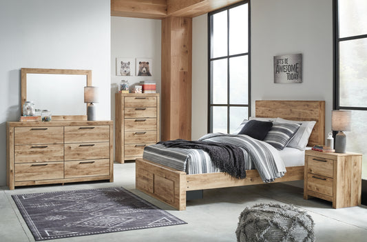 Hyanna Full Panel Storage Bed, Dresser, Mirror, Chest and Nightstand