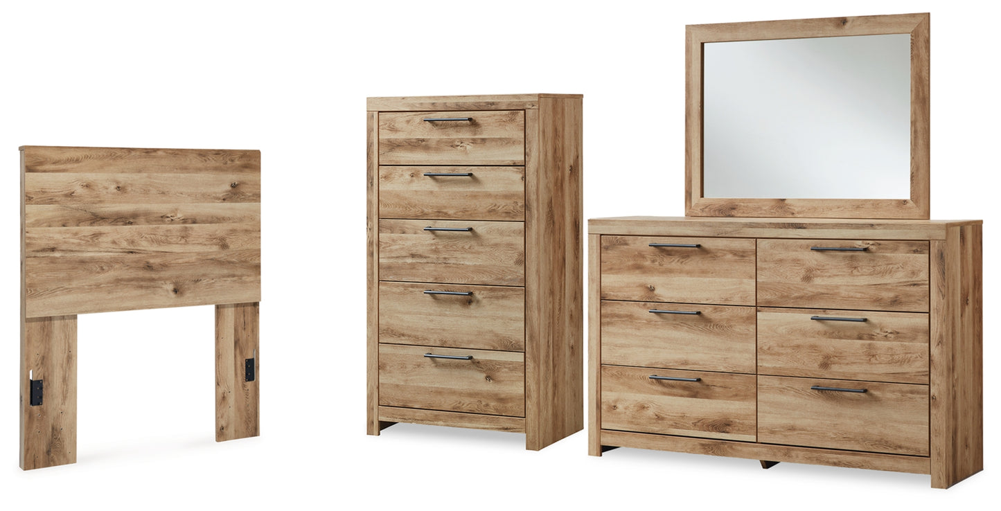 Hyanna Twin Panel Headboard, Dresser, Mirror and Chest