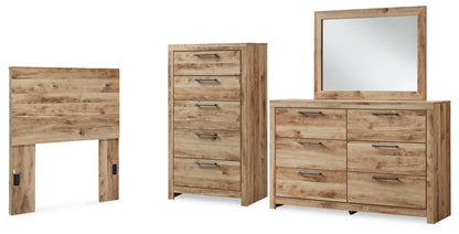 Hyanna Twin Panel Headboard, Dresser, Mirror and Chest