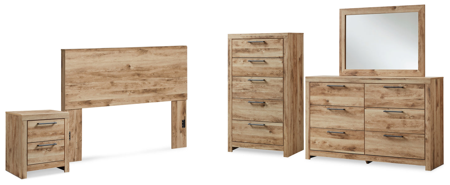 Hyanna Queen Panel Headboard, Dresser, Mirror, Chest and Nightstand