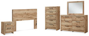 Hyanna Queen Panel Headboard, Dresser, Mirror, Chest and Nightstand