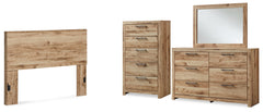 Hyanna Queen Panel Headboard, Dresser, Mirror and Chest