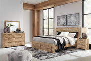 Hyanna King Panel Storage Bed, Dresser, Mirror and Nightstand