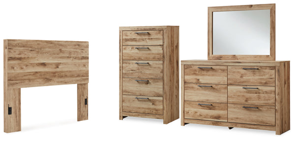 Hyanna Full Panel Headboard, Dresser, Mirror and Chest