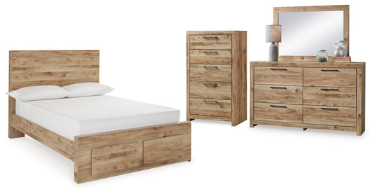 Hyanna Full Panel Storage Bed, Dresser, Mirror and Chest