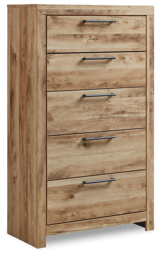 Hyanna Full Panel Bed with 2 Side Storage, Dresser, Mirror, Chest and Nightstand