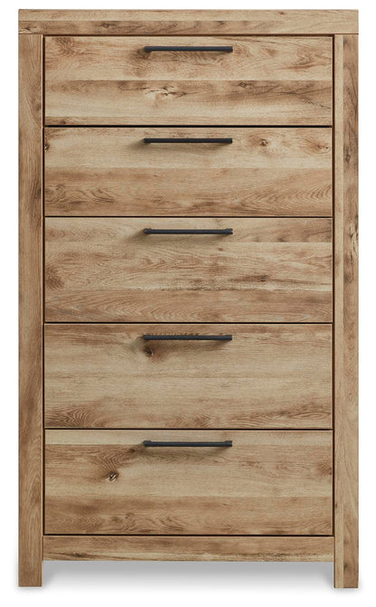 Hyanna King Panel Bed, 2 Chests and 2 Nightstands