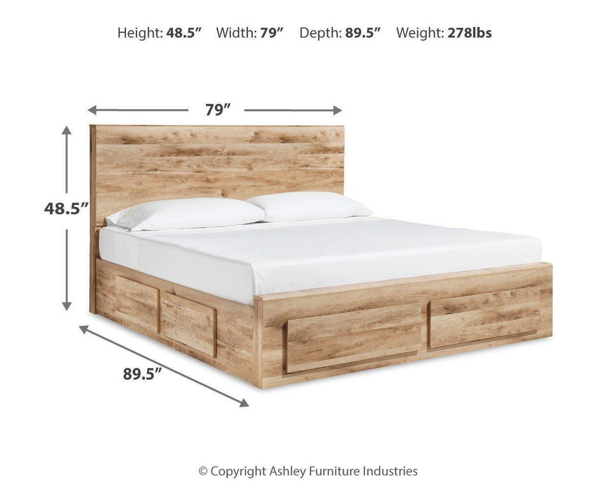 Hyanna King Panel Storage Bed with 2 Under Bed Storage Drawers