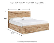 Hyanna King Panel Storage Bed with 2 Under Bed Storage Drawers