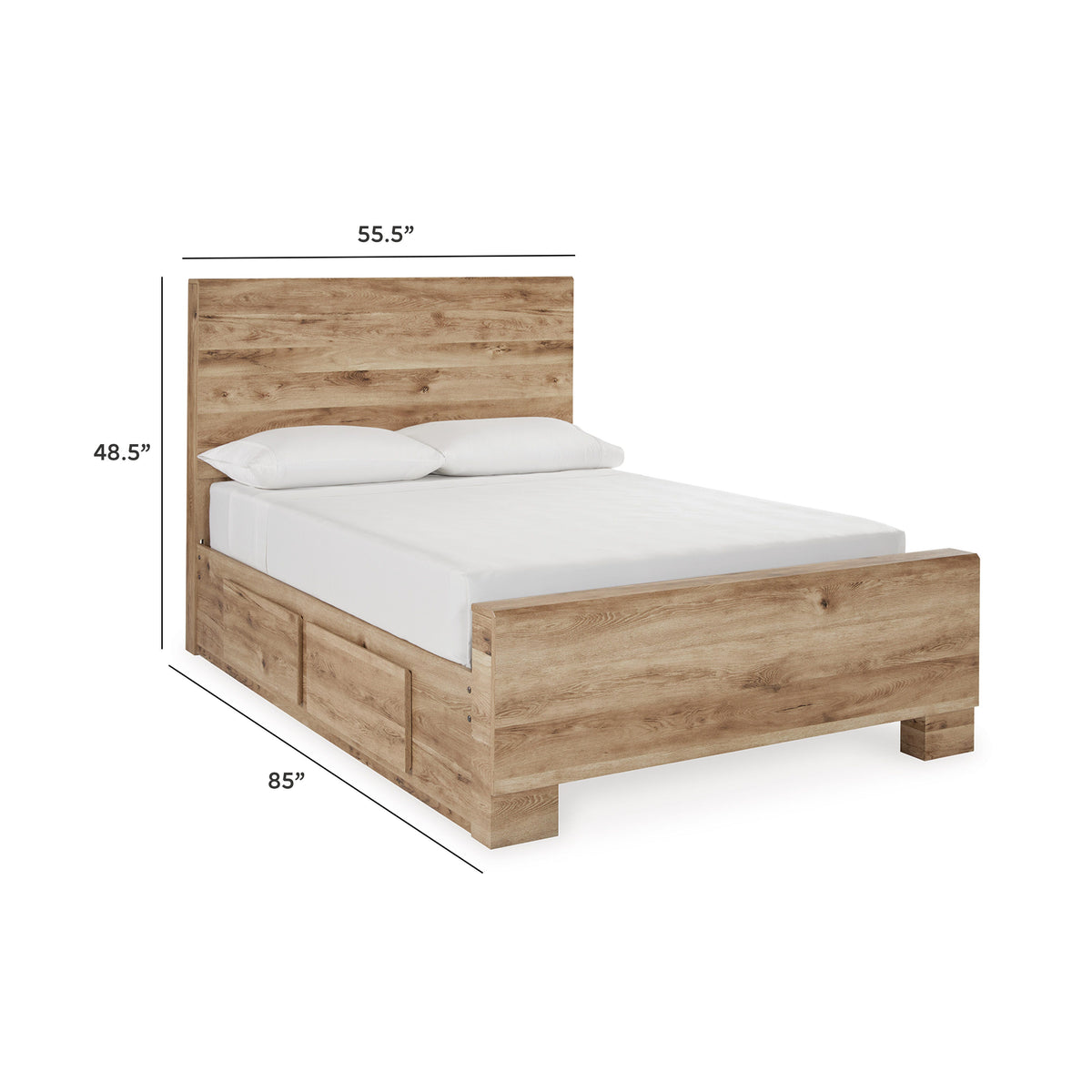 Hyanna Full Panel Bed with 1 Side Storage