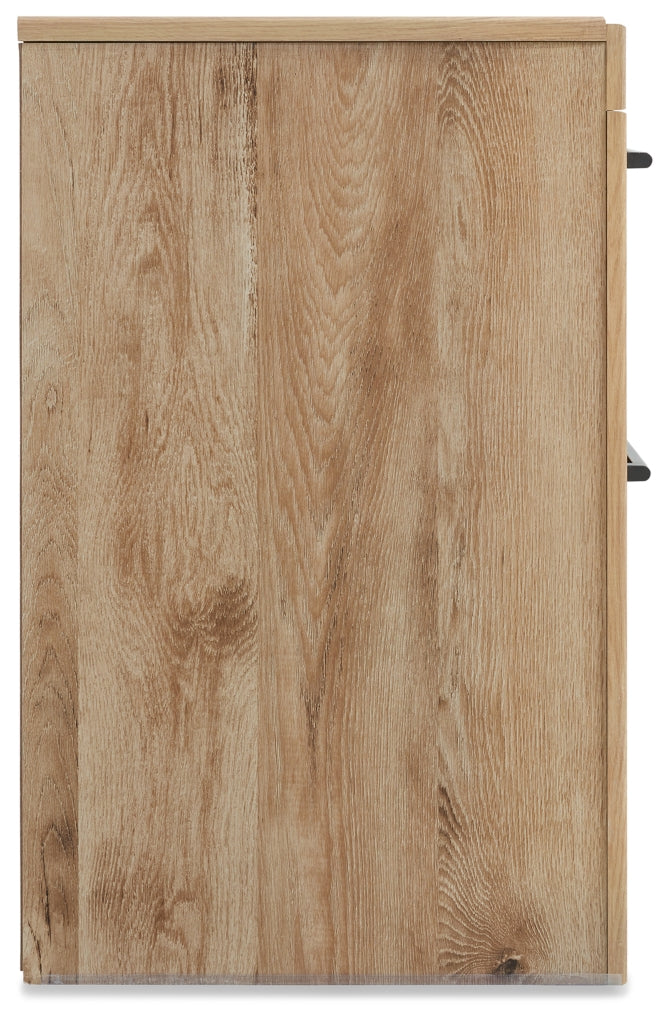 Hyanna Queen Panel Bed with 2 Side Storage, Dresser, Mirror and Nightstand