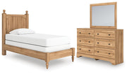 Aleaport Twin Panel Bed with Mirrored Dresser