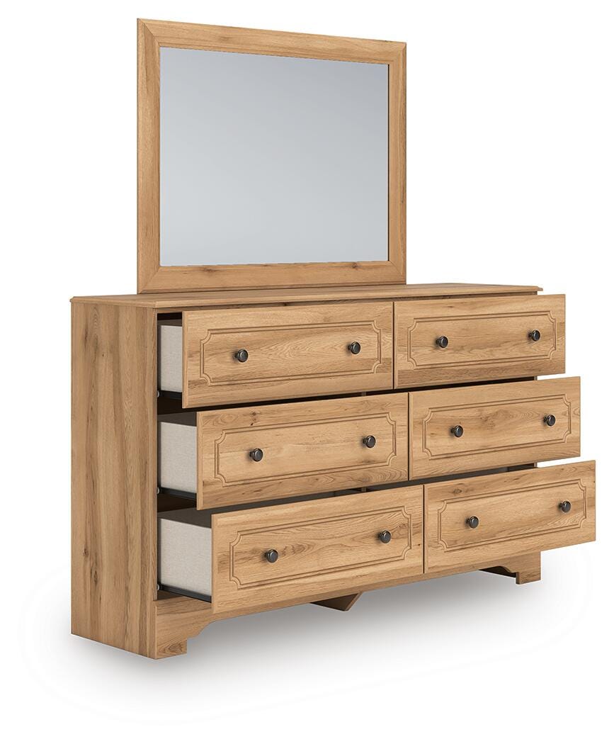 Aleaport Queen Panel Bed with Mirrored Dresser and Nightstand