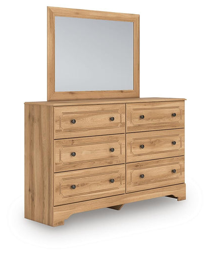 Aleaport King Panel Bed with Mirrored Dresser and Nightstand
