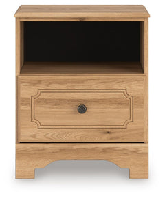 Aleaport King Panel Bed with Mirrored Dresser and Nightstand