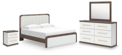 Mazilar King Platform Bed, Dresser, Mirror and Nightstand