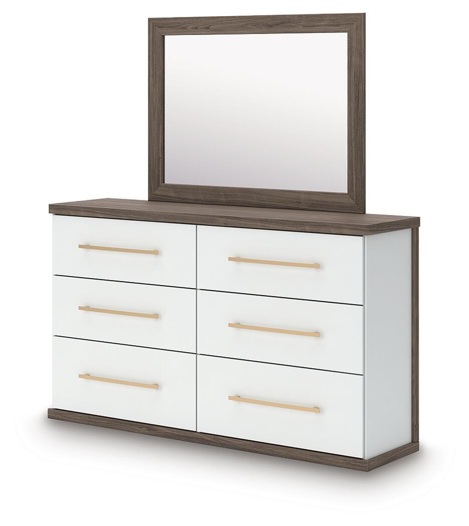 Mazilar King Platform Bed, Dresser, Mirror and Nightstand