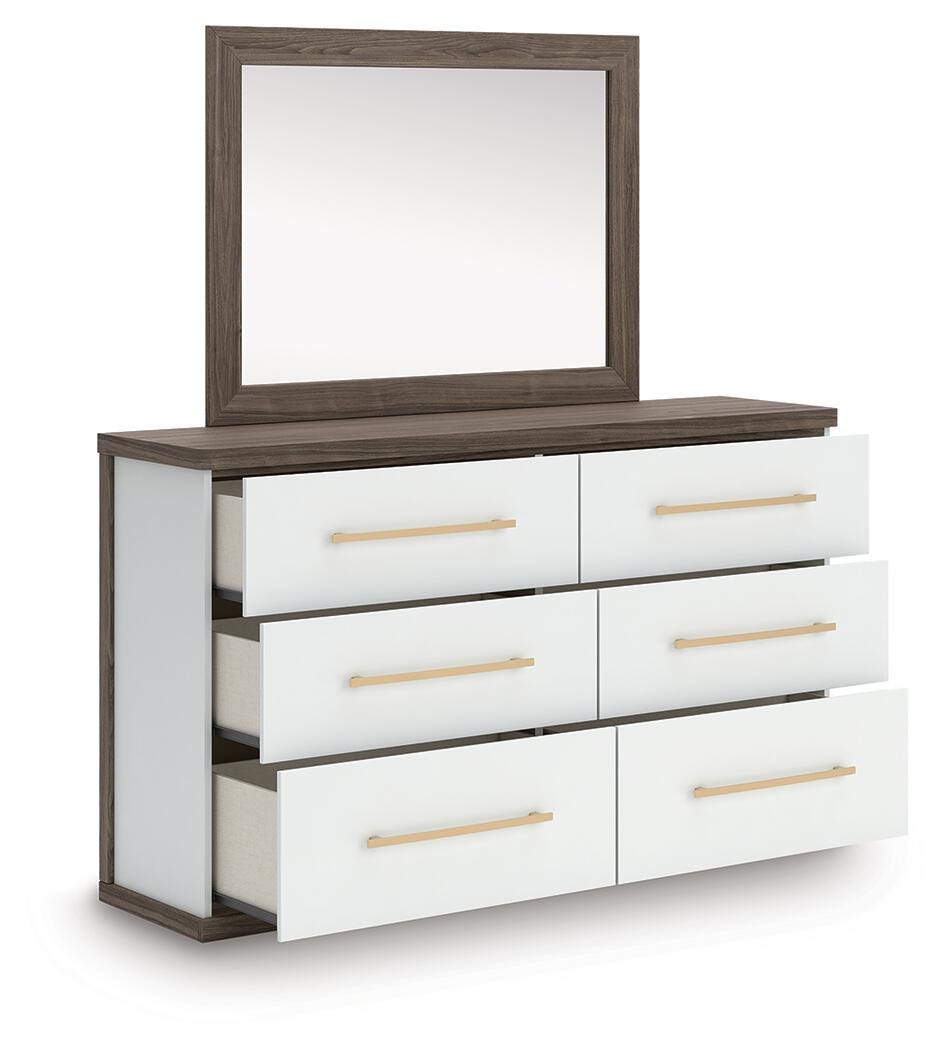 Mazilar King Platform Bed, Dresser, Mirror and Nightstand