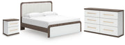 Mazilar King Platform Bed, Dresser, Mirror and Nightstand