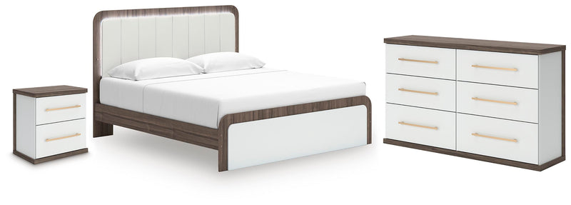 Mazilar King Platform Bed, Dresser, Mirror and Nightstand
