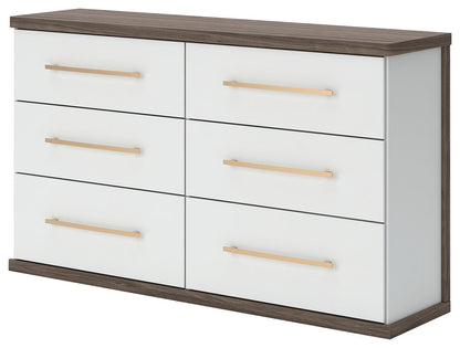 Mazilar King Upholstered Bed, Dresser and Nightstand