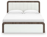 Mazilar King Upholstered Bed, Dresser and Nightstand