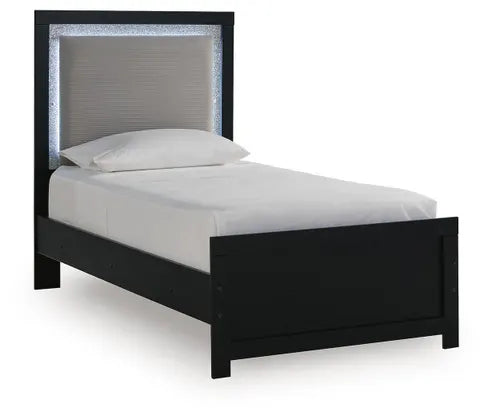 Raechalla Twin Upholstered Panel Bed