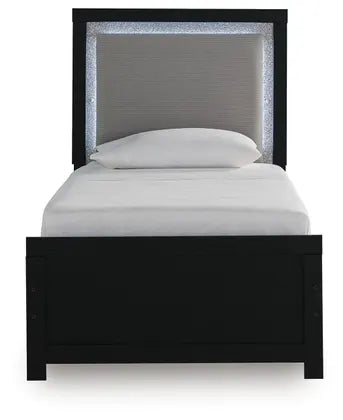 Raechalla Twin Upholstered Panel Bed