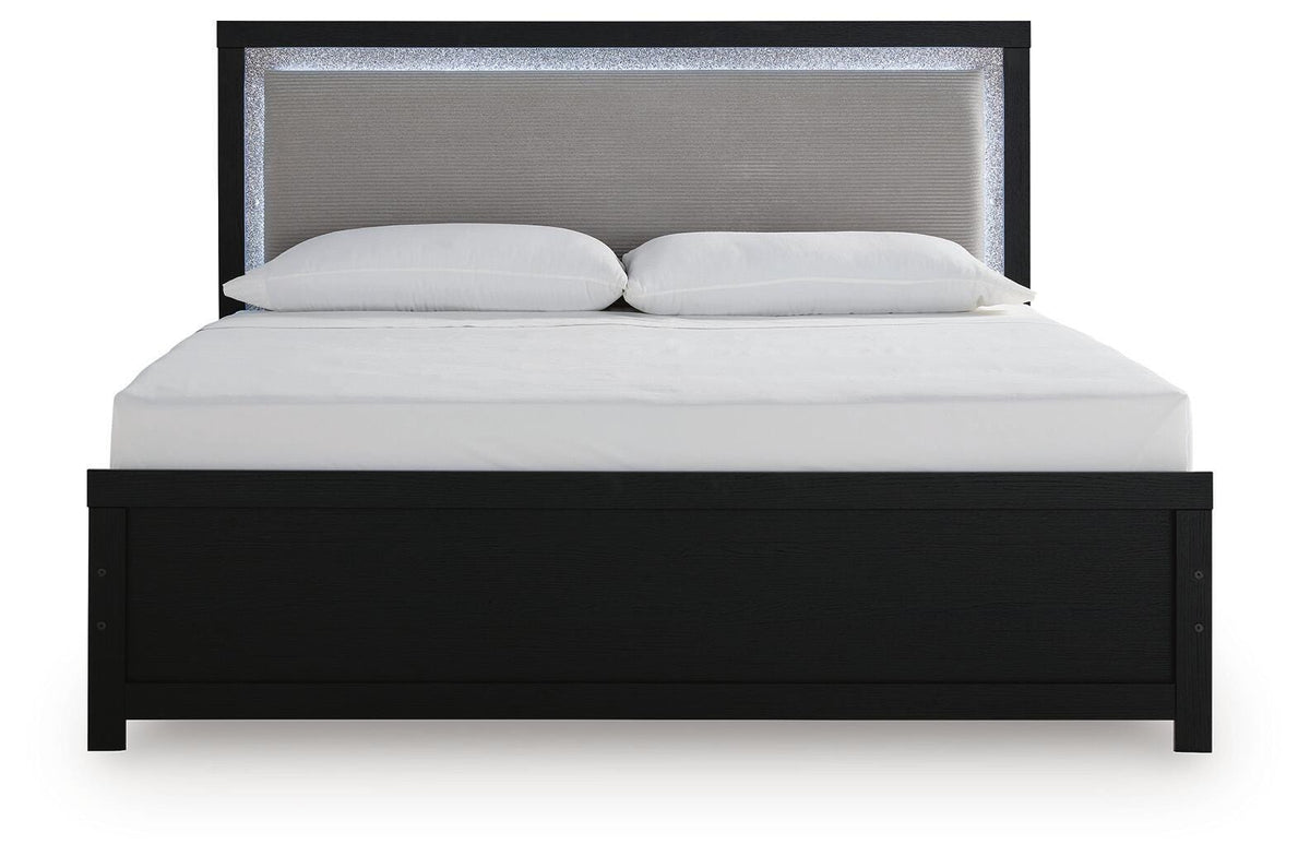 Raechalla King Upholstered Panel Bed