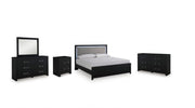Raechalla King Upholstered Panel Bedroom Set