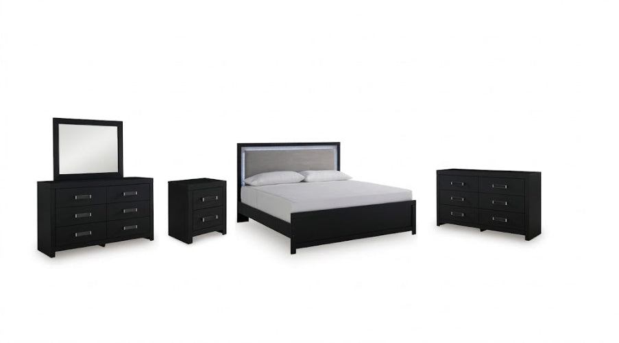 Raechalla King Upholstered Panel Bedroom Set