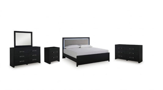 Raechalla King Upholstered Panel Bedroom Set