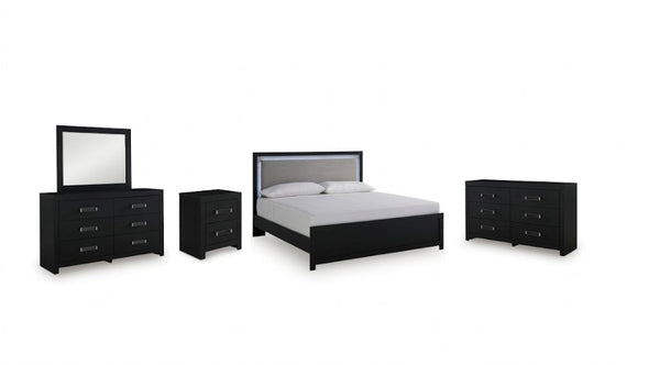 Raechalla King Upholstered Panel Bedroom Set